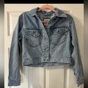Drapey cropped denim jacket